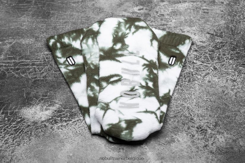 NOBULL chaussettes ras du cou (tie-dye) blanc et vert armée88R8PT2932