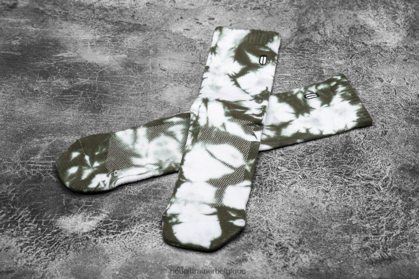 NOBULL chaussettes ras du cou (tie-dye) blanc et vert armée88R8PT2932
