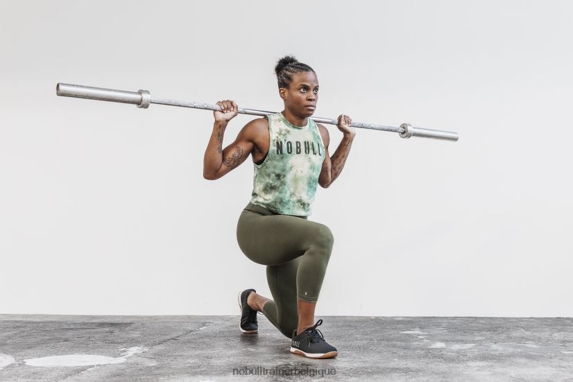 NOBULL débardeur musculaire femme (tie-dye) vanille & vert armée88R8PT2059