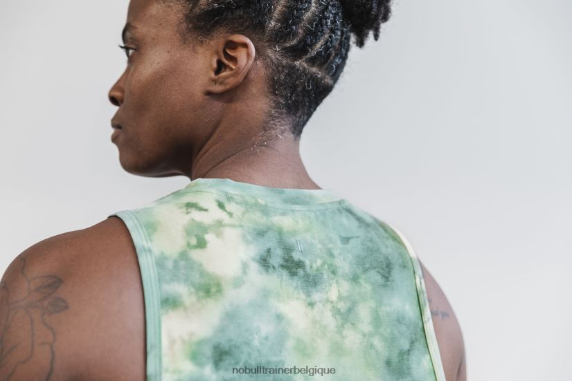 NOBULL débardeur musculaire femme (tie-dye) vanille & vert armée88R8PT2059