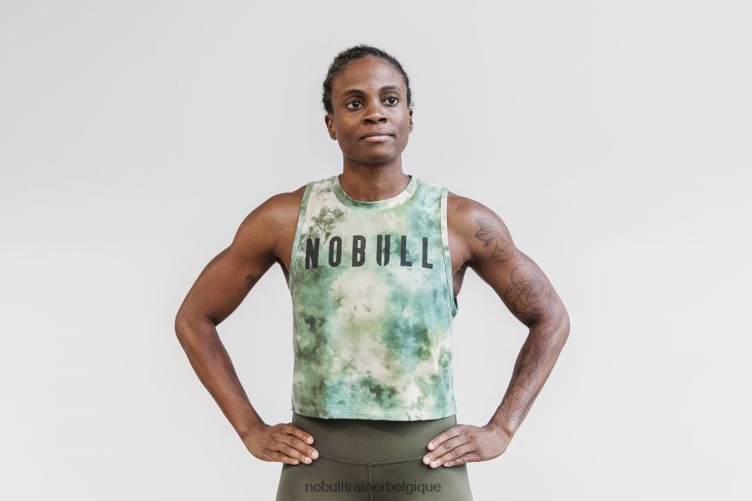 NOBULL débardeur musculaire femme (tie-dye) vanille & vert armée88R8PT2059