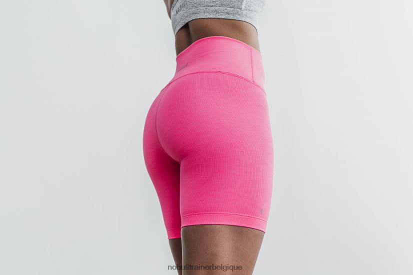 NOBULL short taille haute 6 (côte fluo) rose88R8PT2504