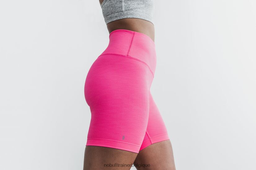 NOBULL short taille haute 6 (côte fluo) rose88R8PT2504