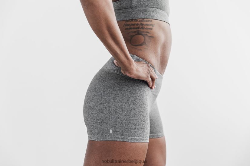 NOBULL short taille mi-haute 2 (peluche chiné) gris88R8PT2180