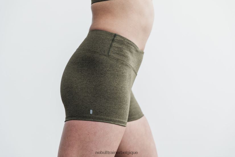 NOBULL short taille mi-haute 2 (peluche chiné) olive88R8PT2182