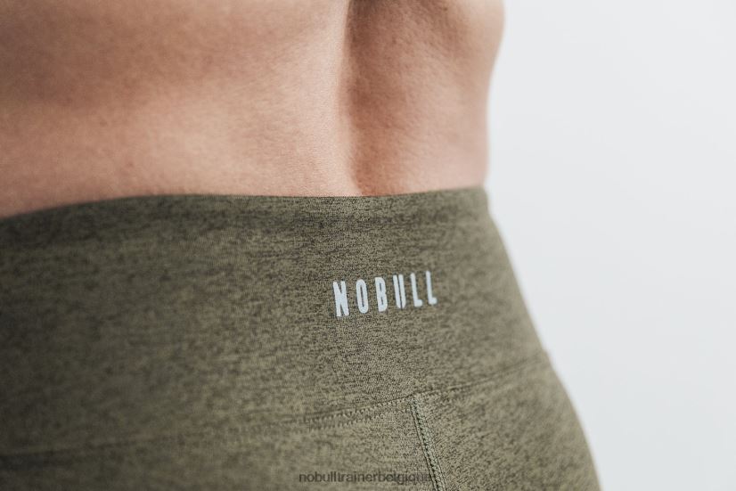 NOBULL short taille mi-haute 2 (peluche chiné) olive88R8PT2182