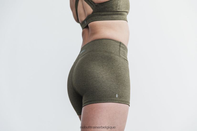 NOBULL short taille mi-haute 2 (peluche chiné) olive88R8PT2182