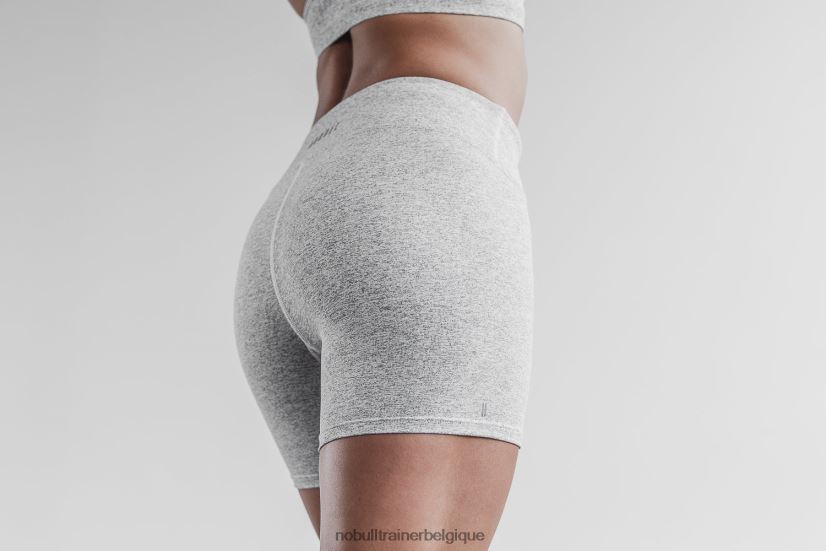 NOBULL short taille mi-haute 4 (peluche chiné) blanc88R8PT1922