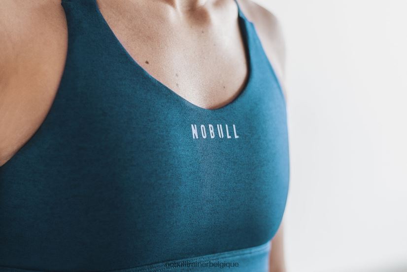 NOBULL soutien-gorge de sport Pace (peluche chiné) bleu sarcelle88R8PT1958