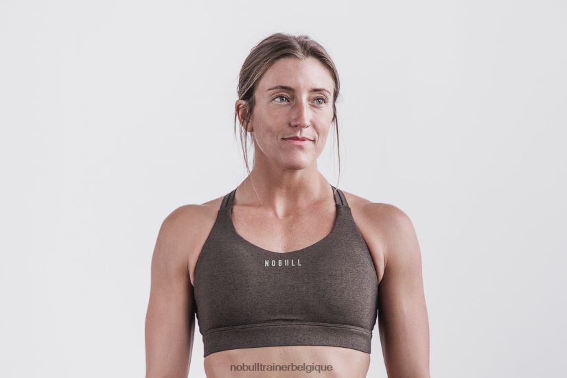 NOBULL soutien-gorge de sport Pace (peluche chiné) expresso88R8PT1951