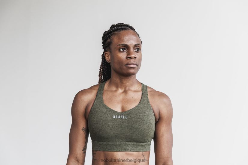 NOBULL soutien-gorge de sport Pace (peluche chiné) olive88R8PT1960