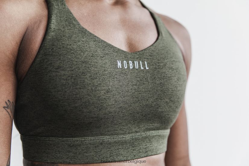 NOBULL soutien-gorge de sport Pace (peluche chiné) olive88R8PT1960