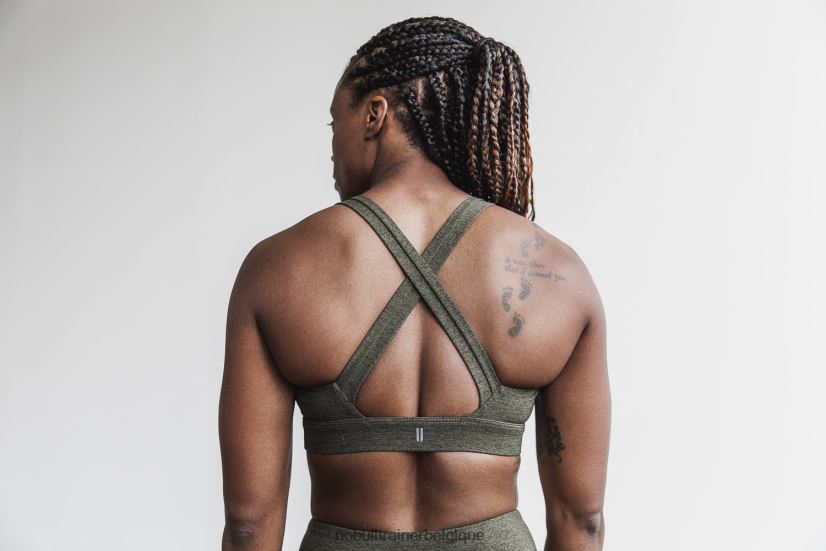 NOBULL soutien-gorge de sport Pace (peluche chiné) olive88R8PT1960