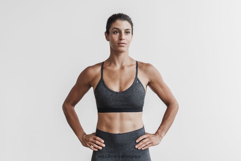 NOBULL soutien-gorge de sport col V (mat) anthracite88R8PT1853