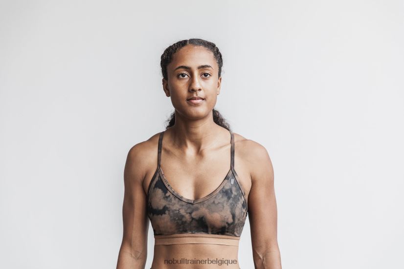 NOBULL soutien-gorge de sport col V (tie-dye) caramel et noir88R8PT1887