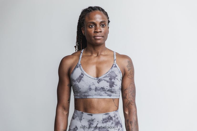 NOBULL soutien-gorge de sport col V (tie-dye) nuage88R8PT1892