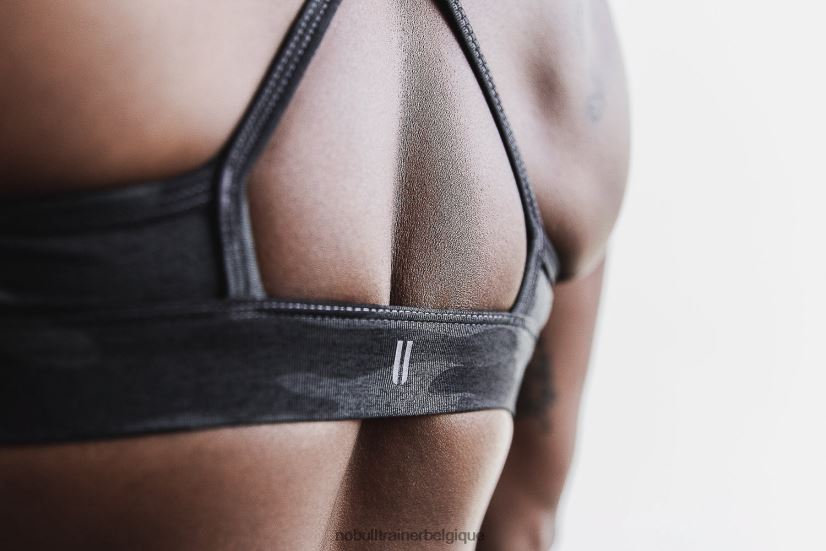 NOBULL soutien-gorge de sport à col montant (peluche chiné) carbone88R8PT1913