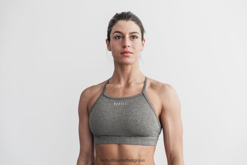 NOBULL soutien-gorge de sport à col montant (peluche chiné) gris88R8PT1916