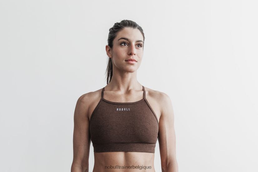 NOBULL soutien-gorge de sport à col montant (peluche chiné) marron88R8PT1910