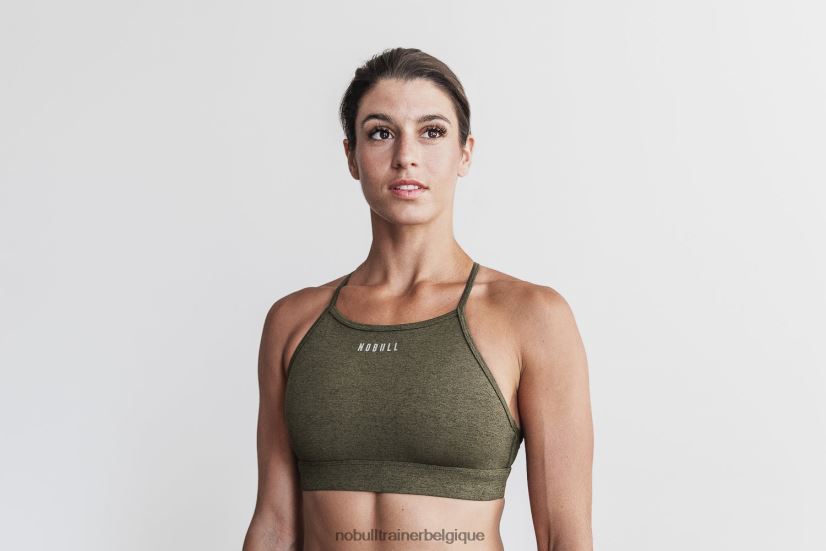 NOBULL soutien-gorge de sport à col montant (peluche chiné) olive88R8PT1919