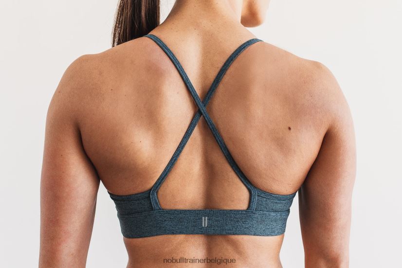 NOBULL soutien-gorge de sport à col montant (peluche chiné) sarcelle88R8PT1917