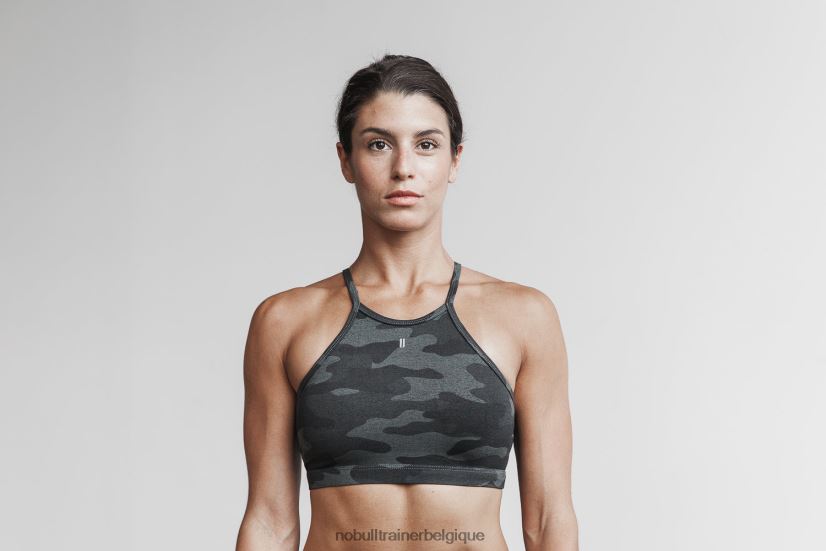 NOBULL soutien-gorge de sport dos nu (peluche chiné) anthracite88R8PT1938