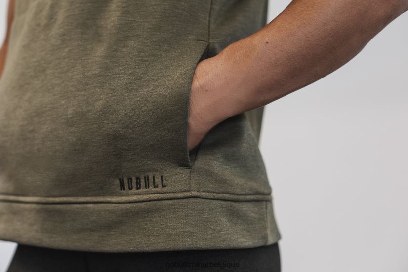 NOBULL sweat à capuche sans manches en micropeluche pour femme army88R8PT2775