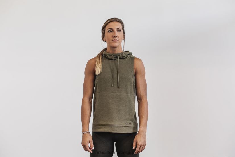 NOBULL sweat à capuche sans manches en micropeluche pour femme army88R8PT2775