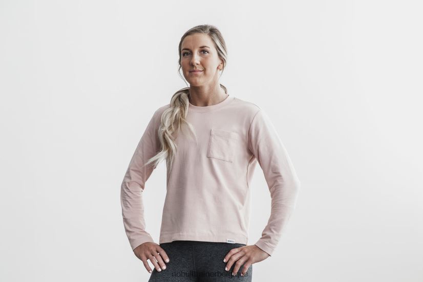 NOBULL t-shirt boxy à manches longues et à poche pour femmes, poussiéreux88R8PT2554