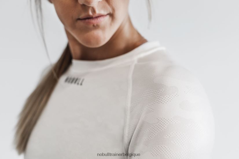 NOBULL t-shirt léger texturé à manches longues pour femmes (camo) blanc88R8PT2626