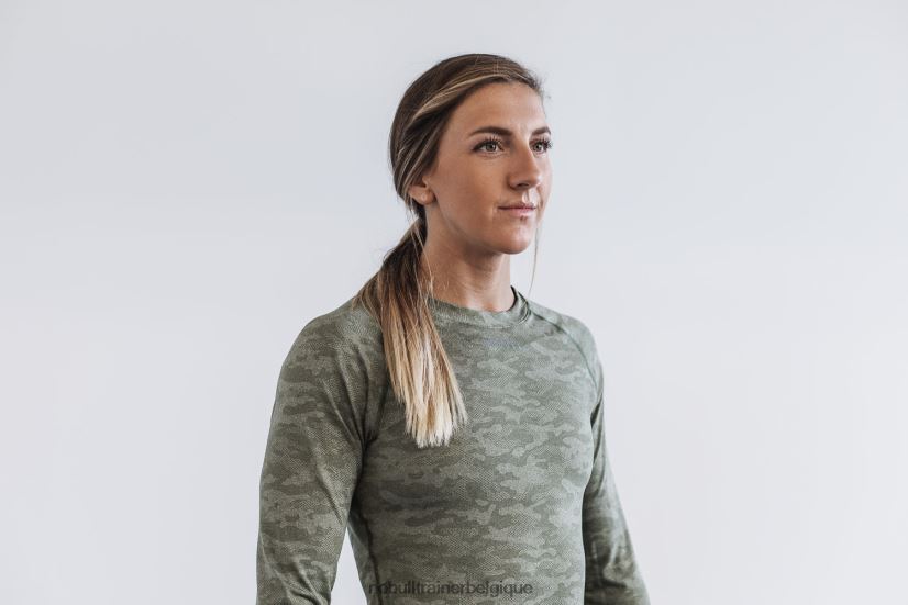 NOBULL tee-shirt léger texturé à manches longues pour femmes (camo) army88R8PT2628