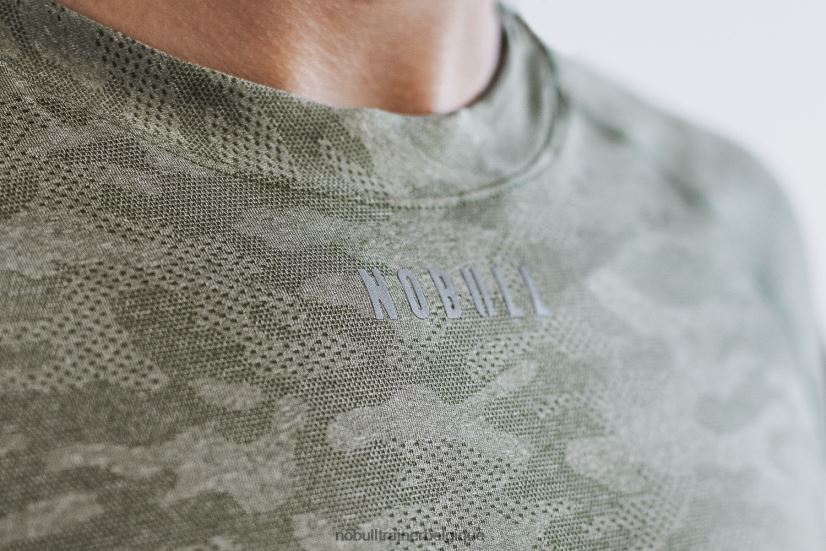 NOBULL tee-shirt léger texturé à manches longues pour femmes (camo) army88R8PT2628