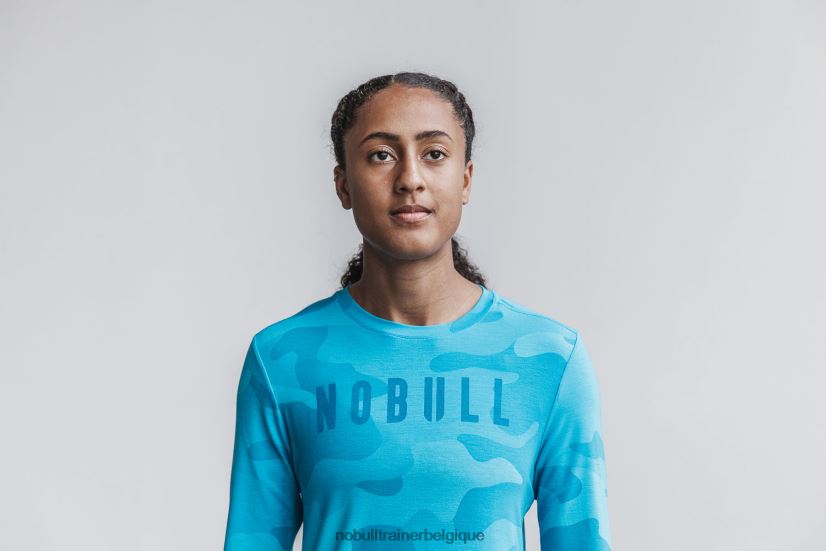 NOBULL tee-shirt à manches longues pour femmes (camouflage néon) bleu88R8PT2581