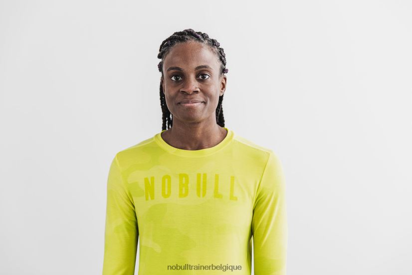 NOBULL tee-shirt à manches longues pour femmes (camouflage néon) jaune88R8PT2579
