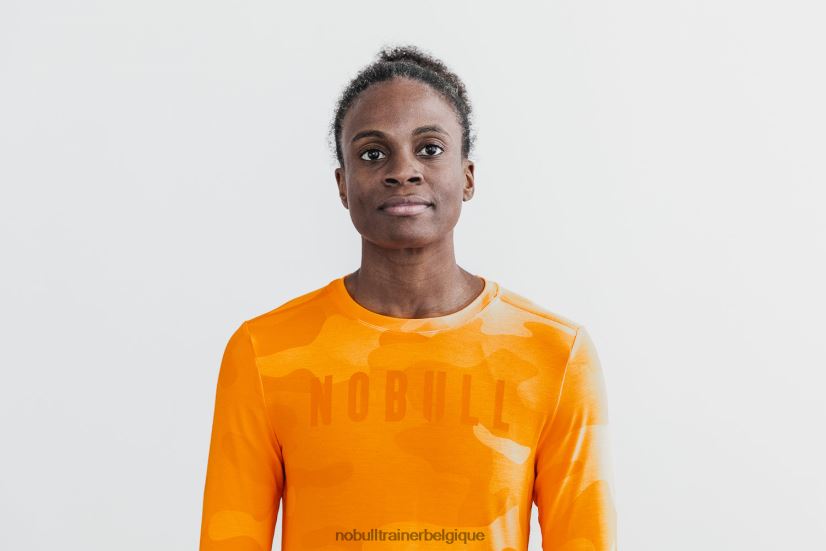 NOBULL tee-shirt à manches longues pour femmes (camouflage néon) orange88R8PT2582