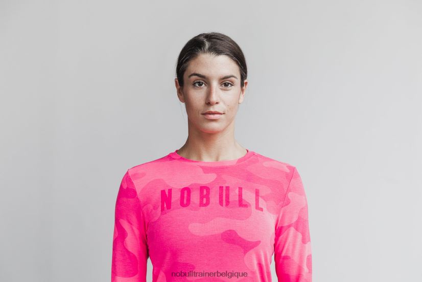 NOBULL tee-shirt à manches longues pour femmes (camouflage néon) rose88R8PT2580