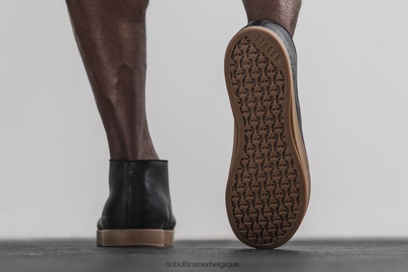NOBULL basket mi-haute en cuir pour hommes noir88R8PT126