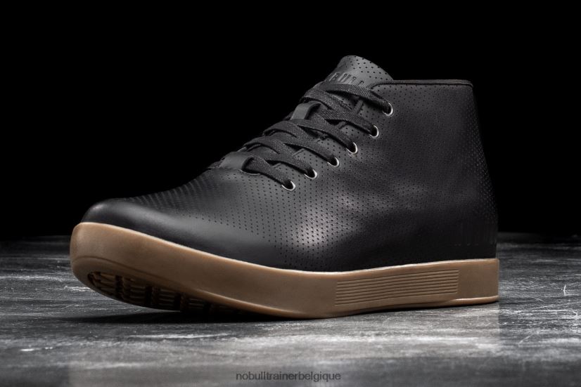 NOBULL basket mi-haute en cuir pour hommes noir88R8PT126