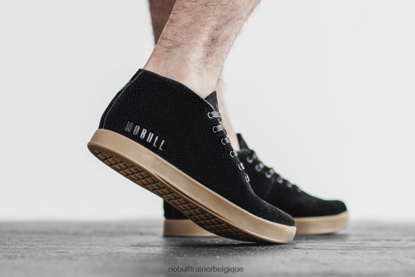 NOBULL basket mi-haute en daim pour hommes noir88R8PT148