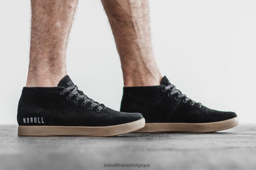 NOBULL basket mi-haute en daim pour hommes noir88R8PT148