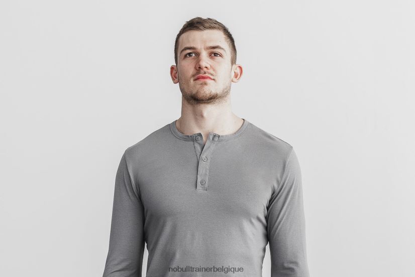 NOBULL Henley léger à manches longues pour hommes, foncé88R8PT892