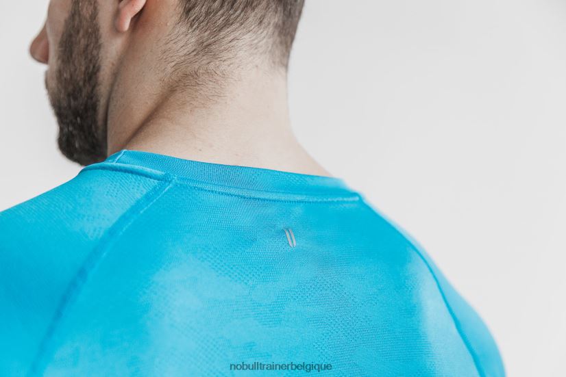 NOBULL T-shirt léger texturé à manches longues pour hommes (camouflage néon) bleu88R8PT966