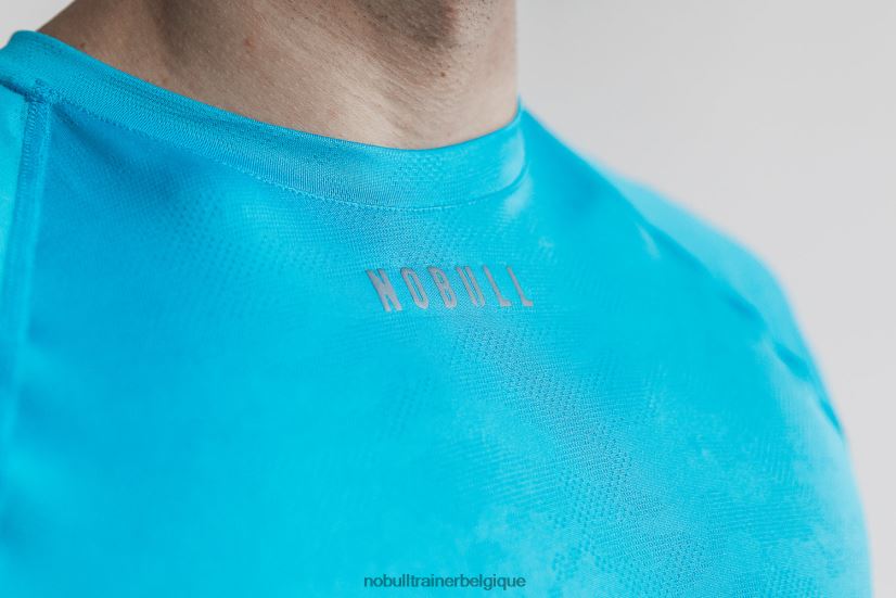 NOBULL T-shirt léger texturé à manches longues pour hommes (camouflage néon) bleu88R8PT966