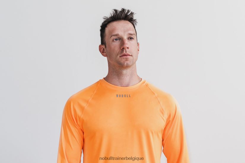 NOBULL T-shirt léger texturé à manches longues pour hommes (camouflage néon) orange88R8PT965