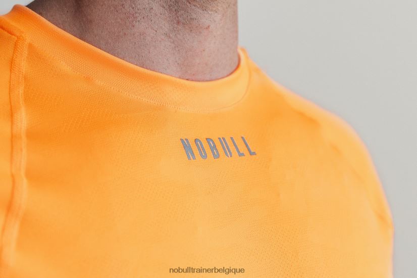 NOBULL T-shirt léger texturé à manches longues pour hommes (camouflage néon) orange88R8PT965