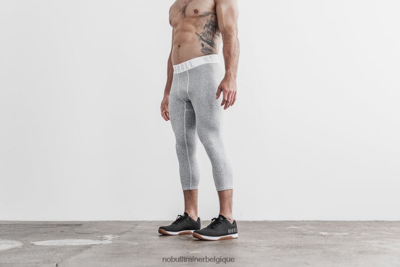 NOBULL collant de compression 3/4 pour hommes (peluche chiné) blanc88R8PT1083