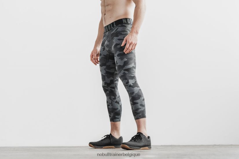 NOBULL collant de compression 3/4 pour hommes (peluche chiné) carbone88R8PT1084