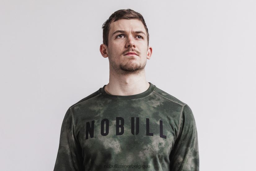 NOBULL sweat-shirt ras du cou pour hommes (tie-dye) army88R8PT809
