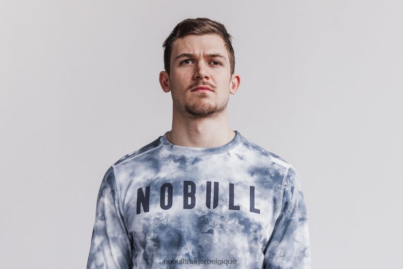NOBULL sweat-shirt ras du cou pour hommes (tie-dye) blanc88R8PT808