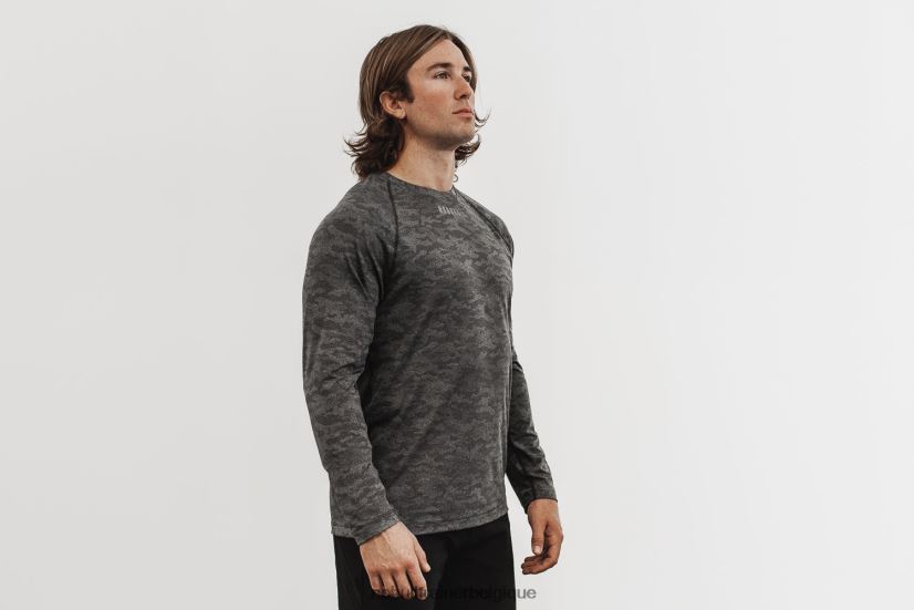 NOBULL t-shirt léger texturé à manches longues pour hommes (camo) noir88R8PT1133 - Cliquez sur l'image pour la fermer
